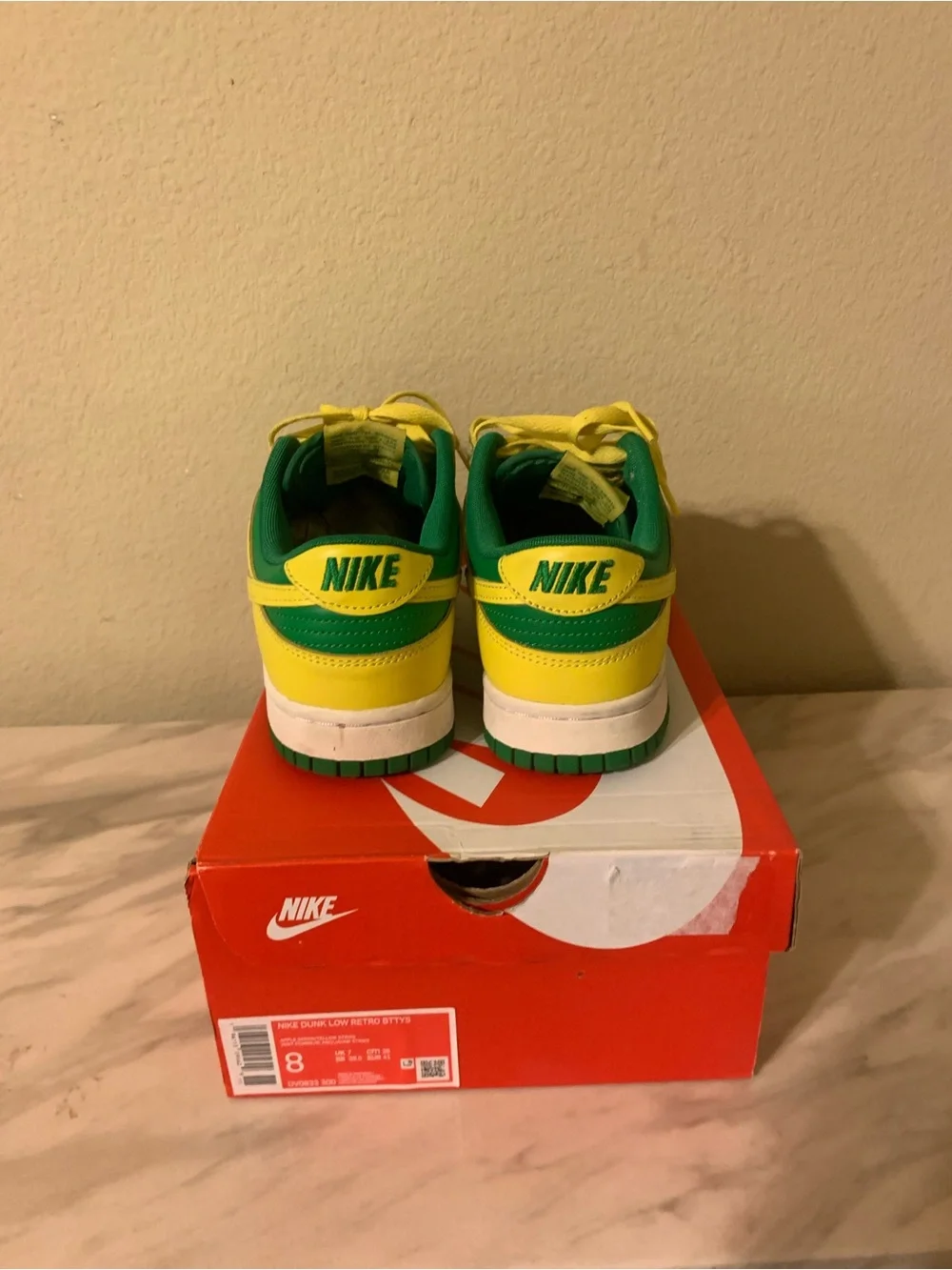 Nike Yellow & Green Low-Top Skate Sneakers